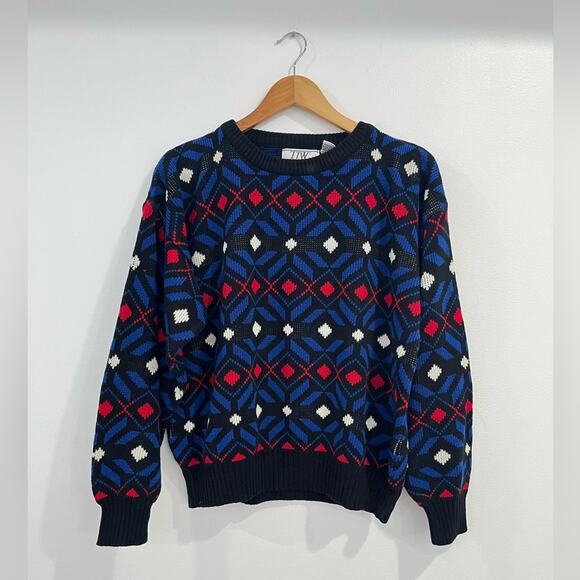 Vtg Colorful Geometric Dad Sweater Size Medium - Picture 1 of 6